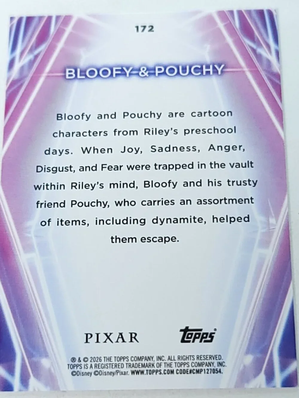 Bloofy Pouchy Topps 2026 Disney Neon Gold Holo Parallel Limited 43/50 - Picture 4 of 4